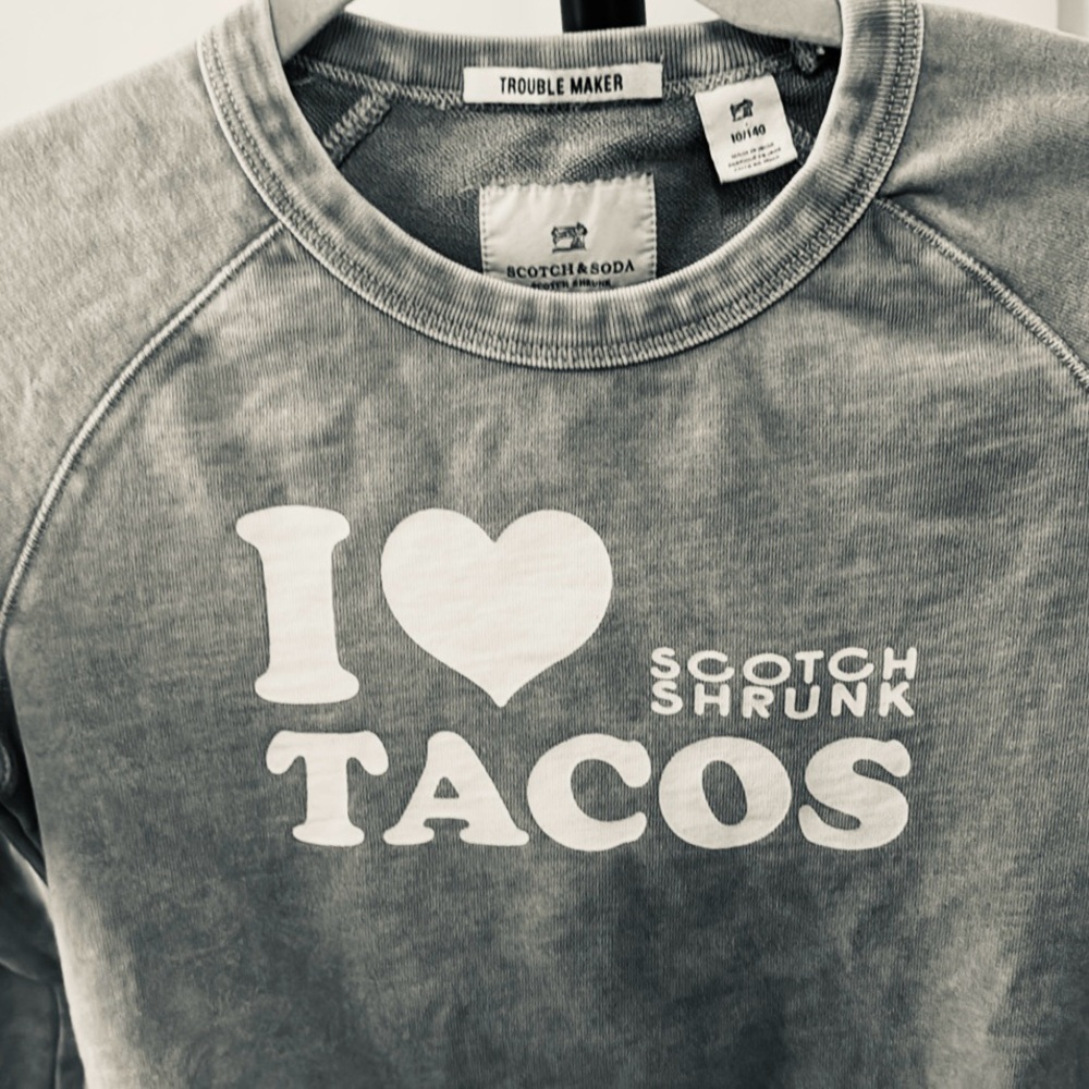 Scotch Shrunk Blue 'I Love Tacos' Sweatshirt